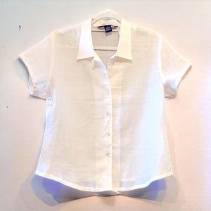 Tailor B. Moss Clothing Conpant white 100% linen button down